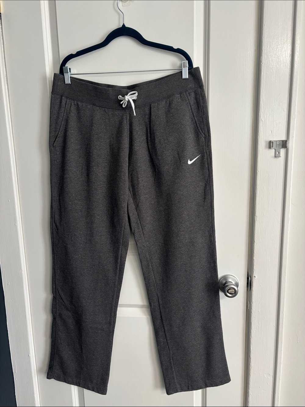 Nike Dark Gray Sweatpants with White Drawstring